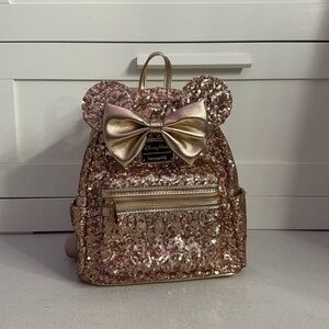 Minnie Mouse Sequin Lounefly Mini Backpack - Rose Gold